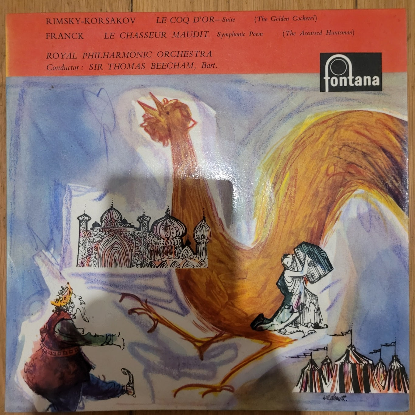 Vintage Rimsky-Korsakov Le Coq D'or and Franck Le Chasseur Maudit Classical Vinyl Album on Fontana Records KFR 4000