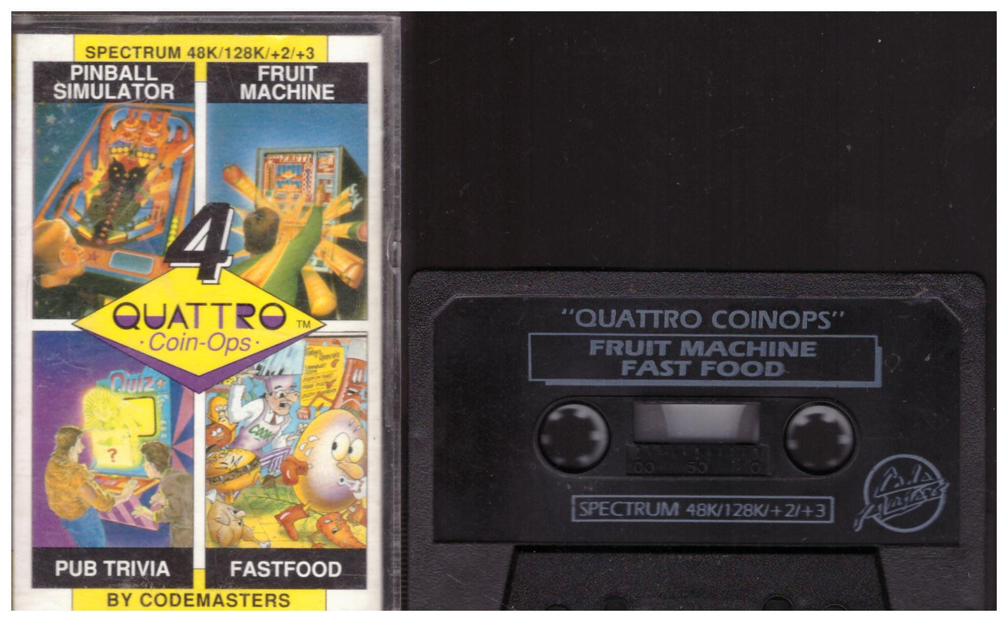 Original 4 Quattro Coin-Ops ZX Spectrum Cassette by Codemasters Code Arcade Compilation