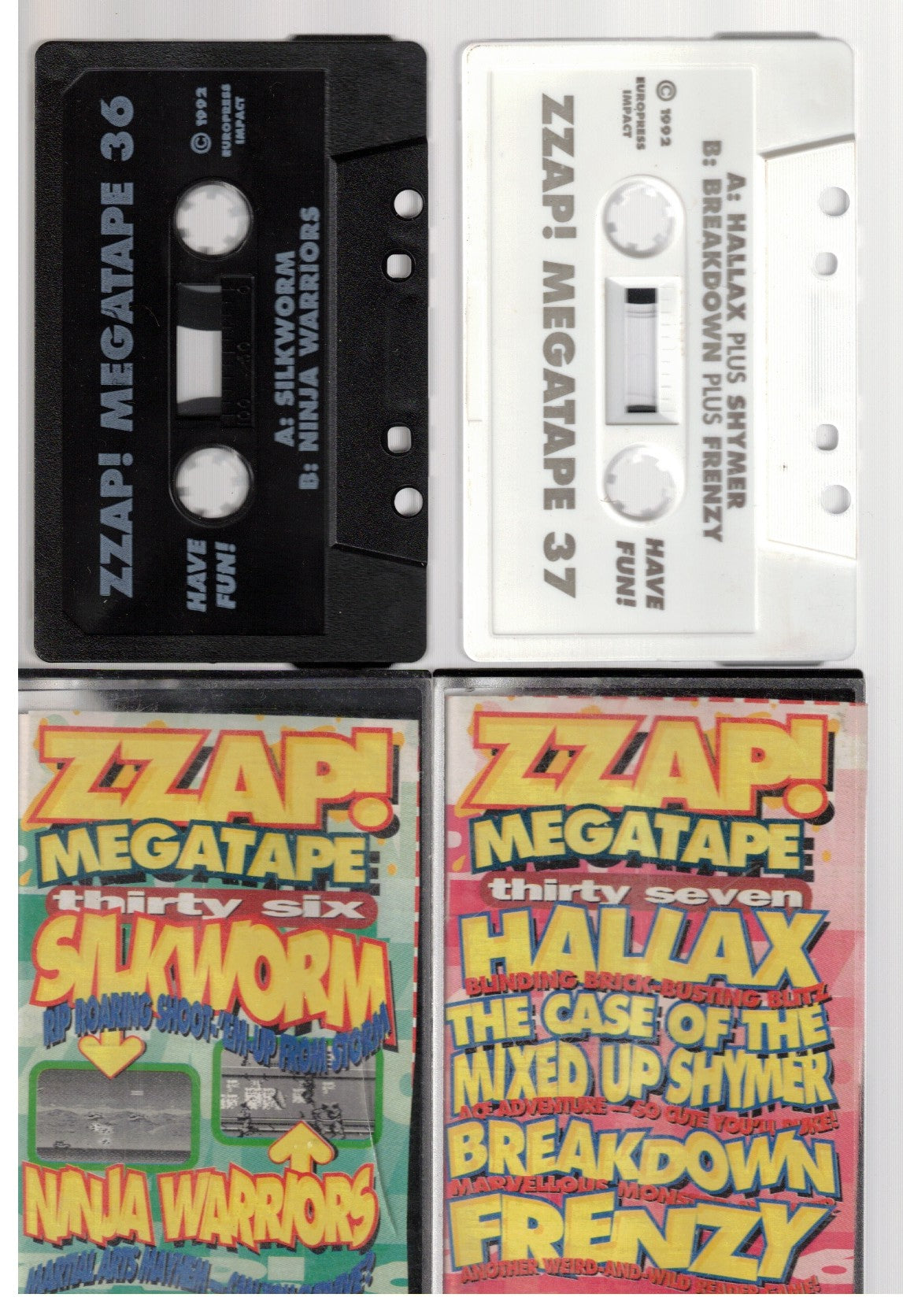 zzap megatape 36 & 37 november 1992 covertapes for commodore 64
