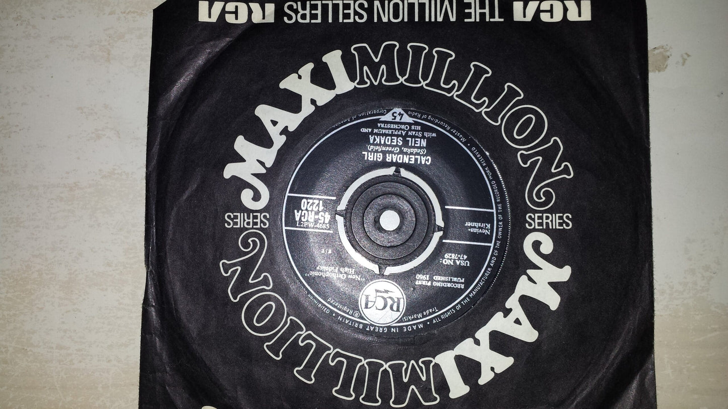 7" 45RPM Calendar Girl/The Same Old Fool by Neil Sedaka from RCA