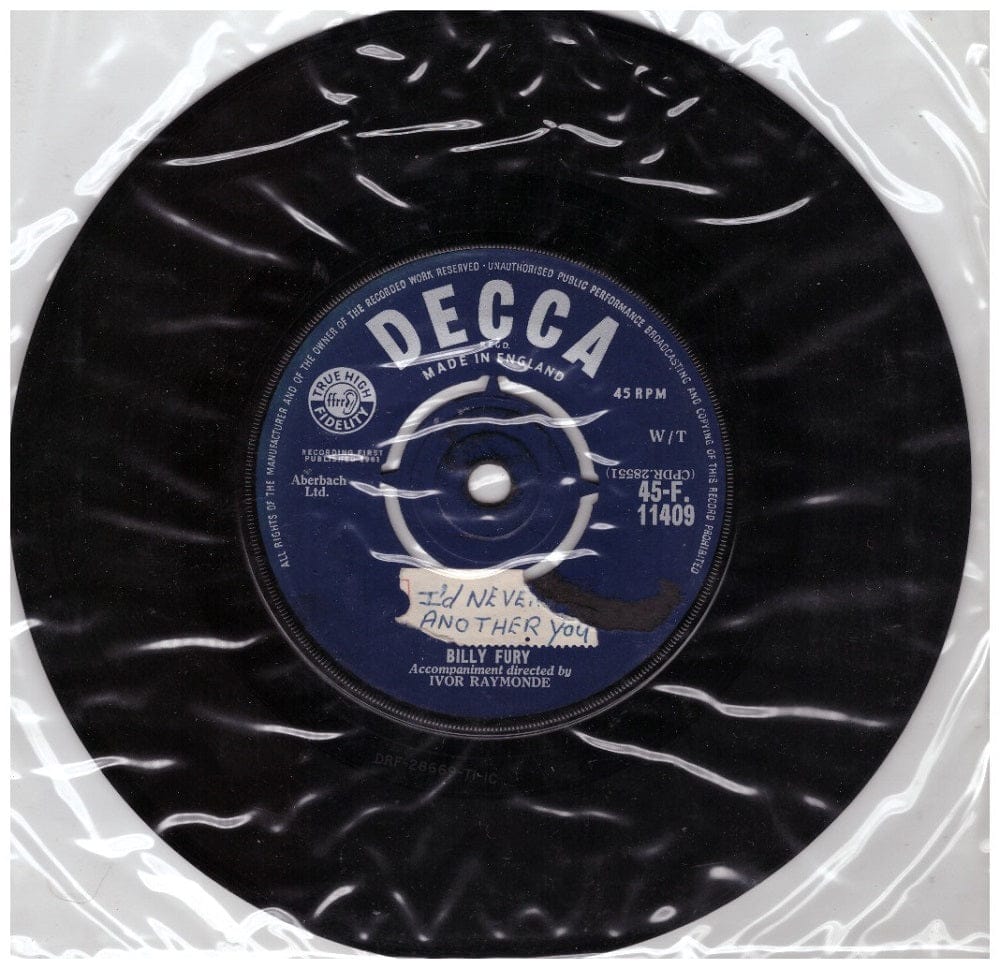 Billy Fury I'd Never Find Another You vinyl single