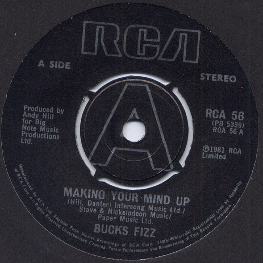 Vintage Bucks Fizz 45 RPM Record – Making Your Mind Up