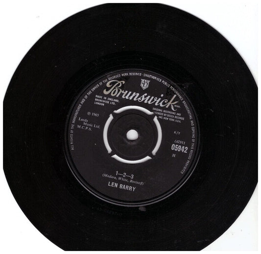 7" 45RPM 1-2-3/Bullseye by Len Barry from Brunswick (05942)