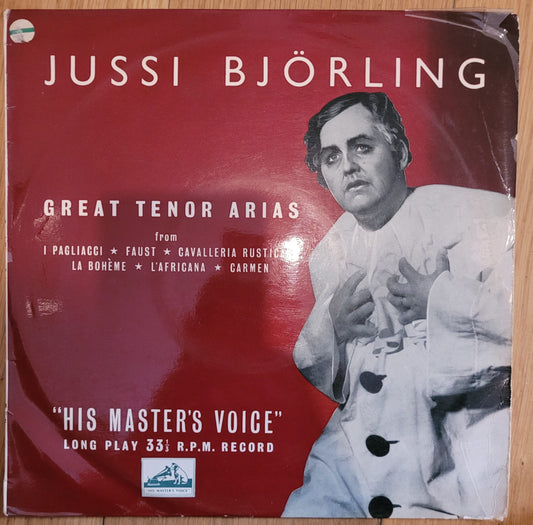 Great Tenor Arias by Jussi Bjorling from His Master's Voice (BLP 1055)