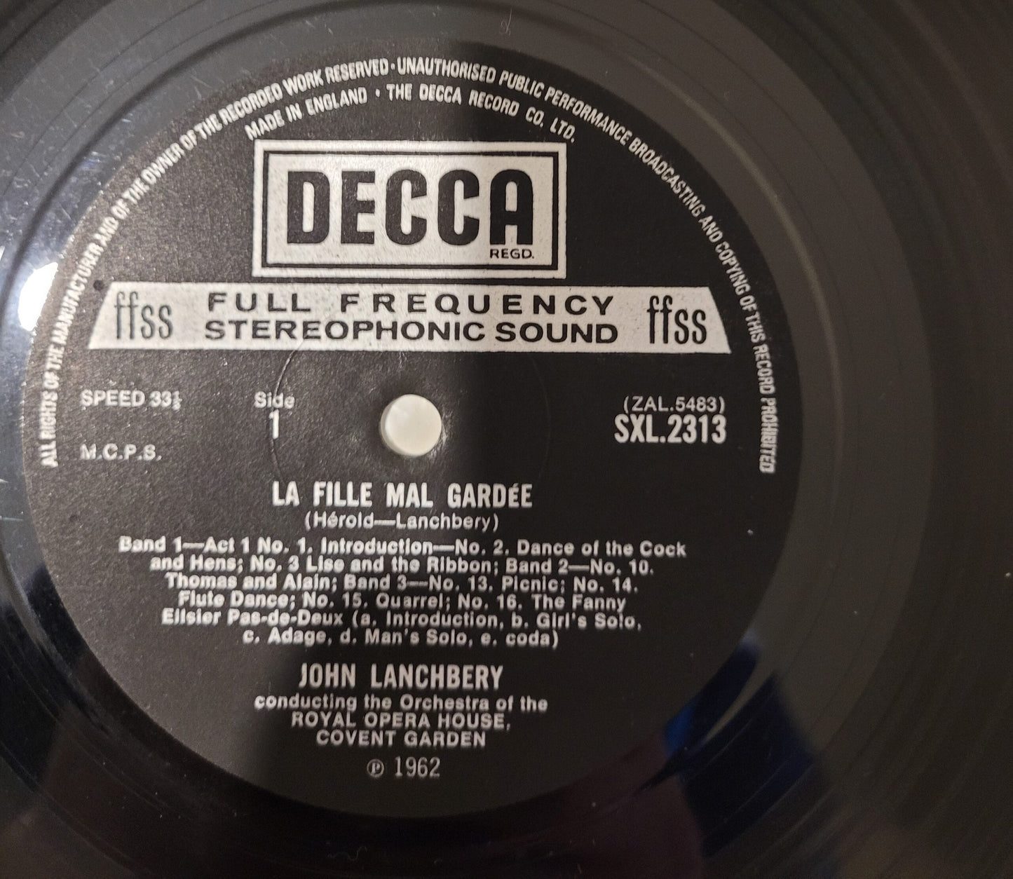 Herold: La Fille Mal Gardee from Decca (SXL 2313)