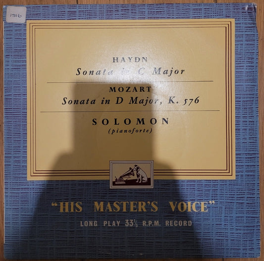 Haydn Mozart piano sonatas vinyl record His Master's Voice Solomon 1950s classical