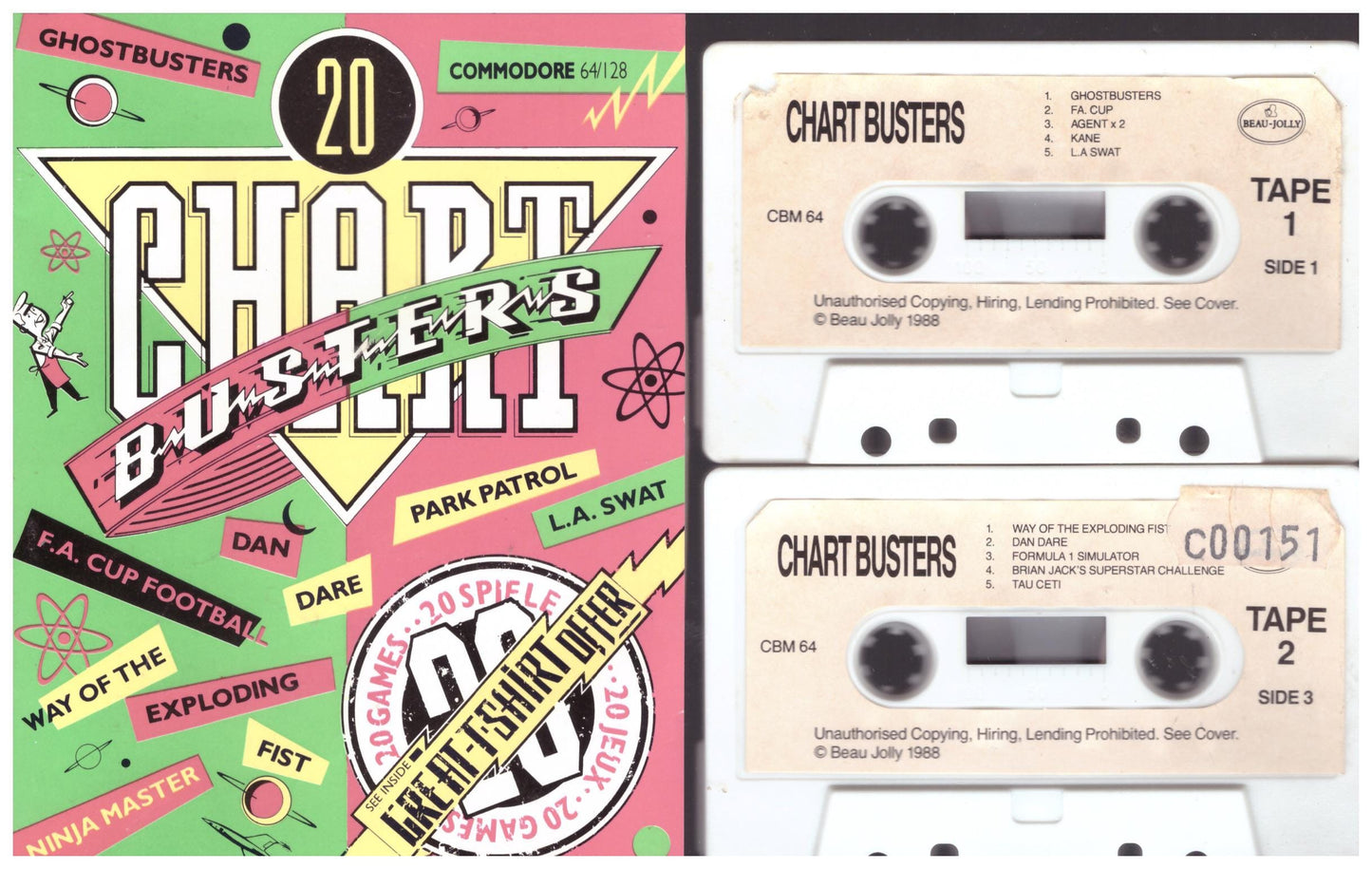 20 Chart Busters for Commodore 64 from Beau-Jolly (CB1)