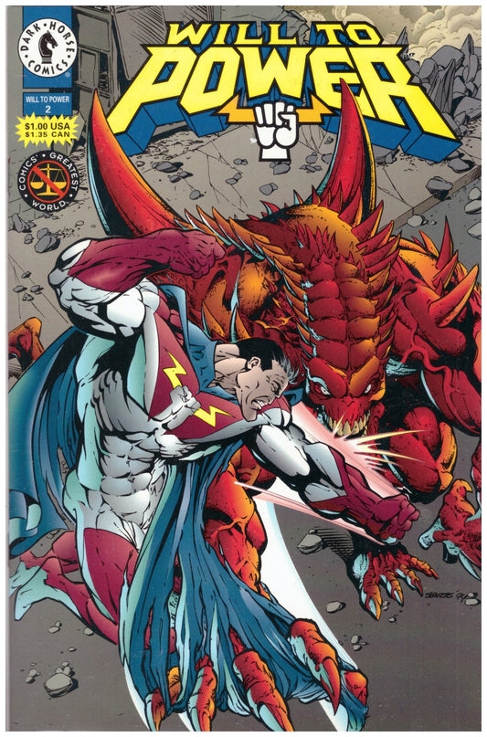 Will To Power #2 comic, Dark Horse Comics Will To Power series, vintage superhero comic June 1994, Will To Power Dark Horse