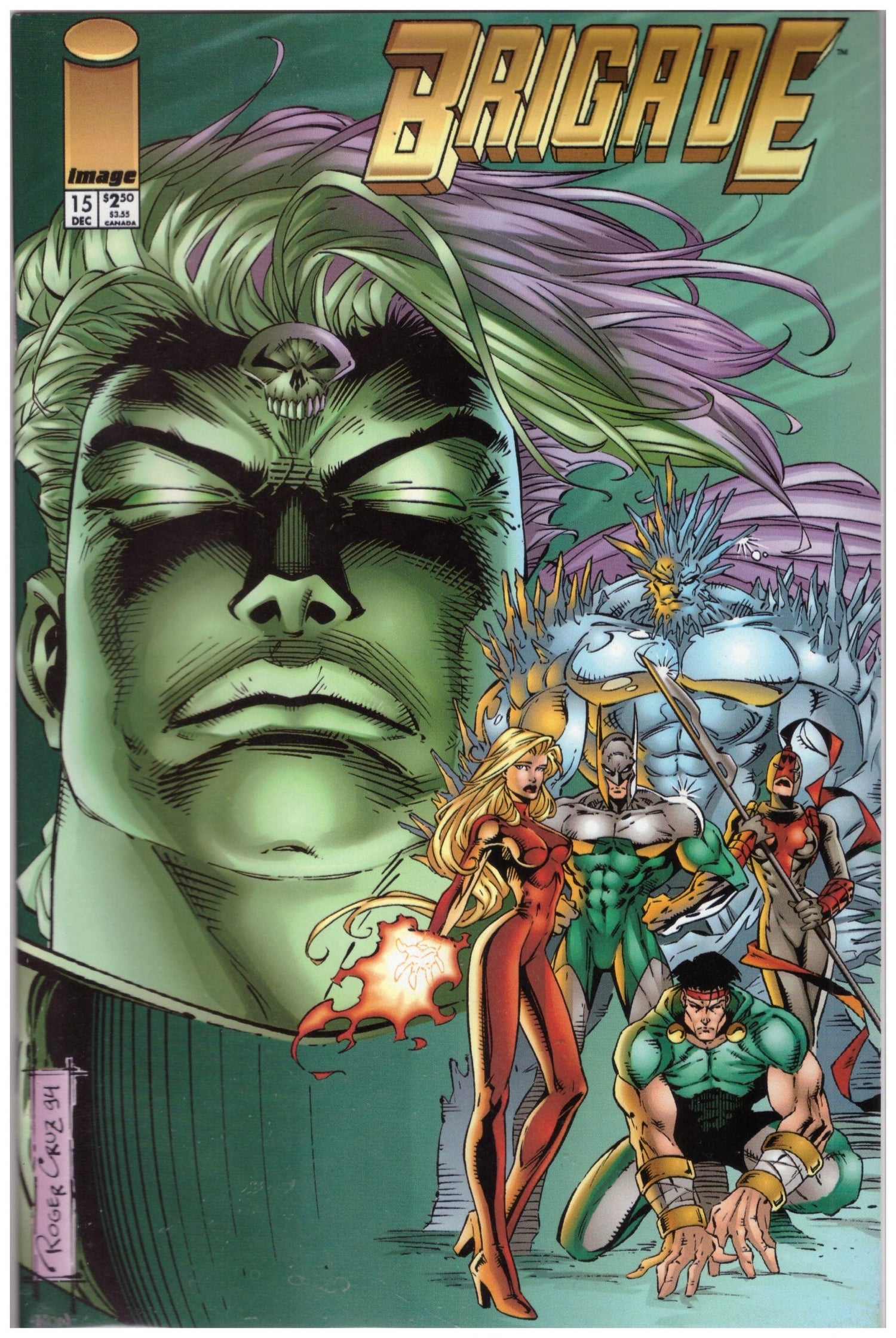 Brigade #15 comic, Rob Liefeld Brigade team, Image Comics Brigade December 1994 issue, 90s superhero comics