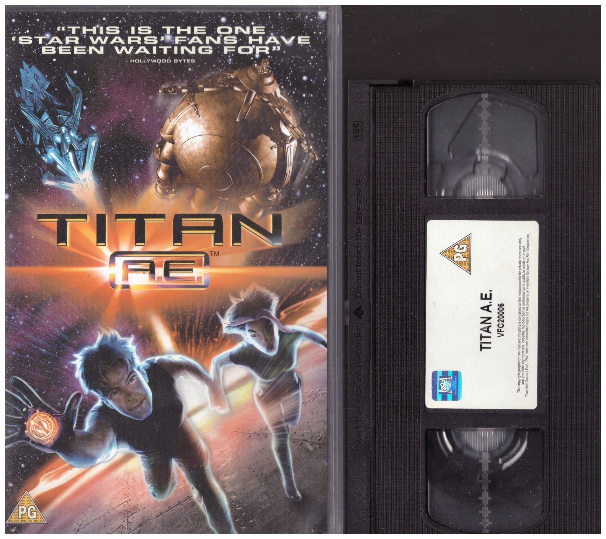Titan A.E. VHS, 20th Century Fox Home Entertainment, animated sci-fi movie VHS, Don Bluth animation, Matt Damon voice in Titan A.E., animated space adventure VHS