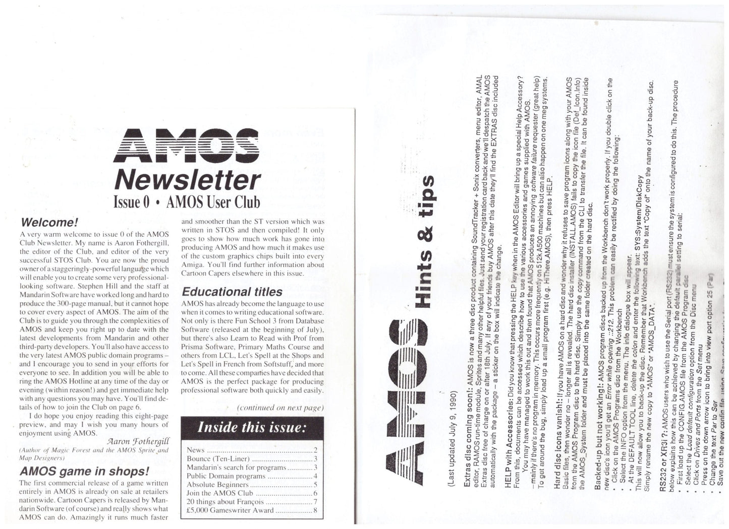 Amos The Creator for Commodore Amiga from Mandarin Software