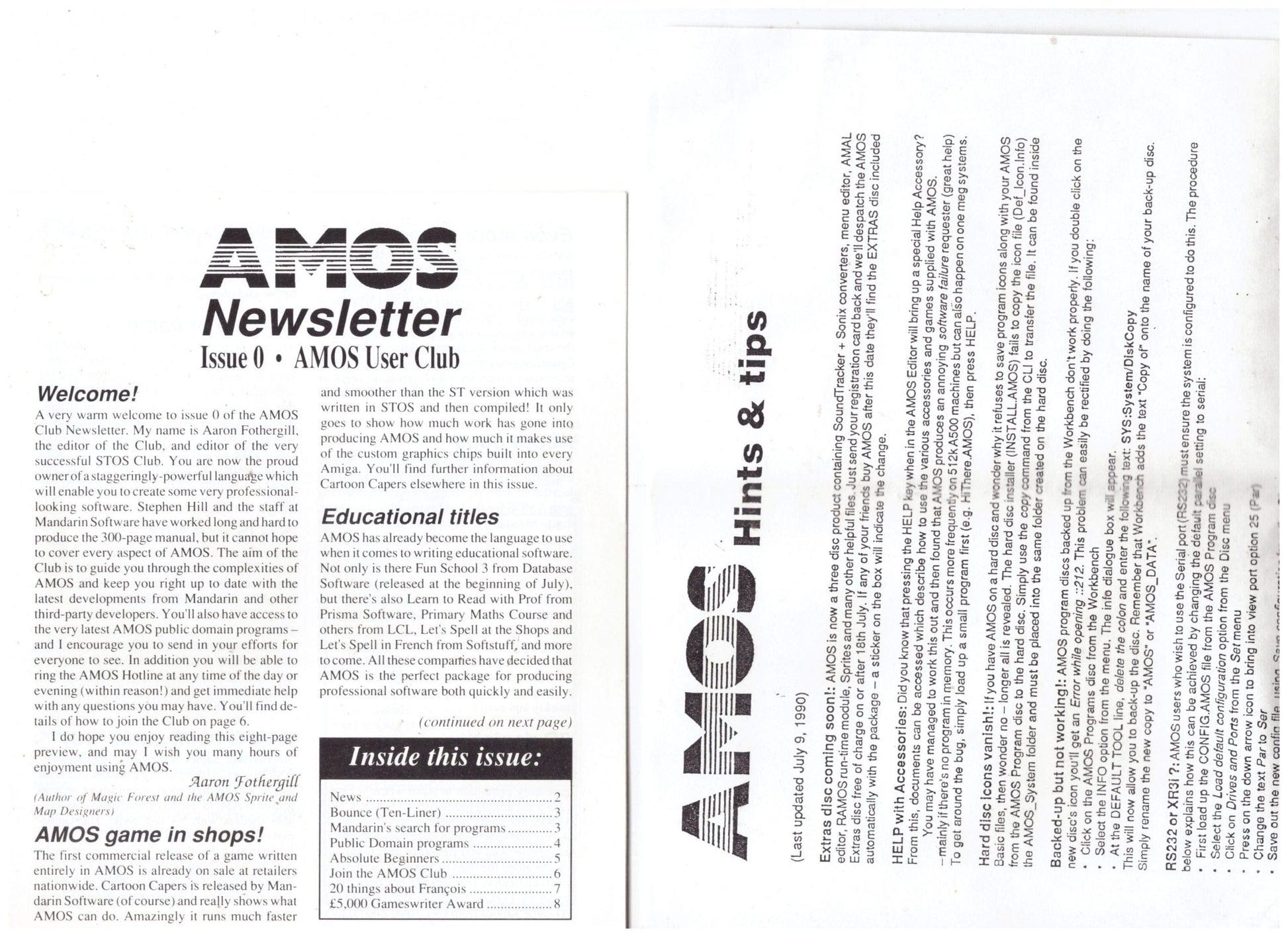 Amos The Creator for Commodore Amiga from Mandarin Software