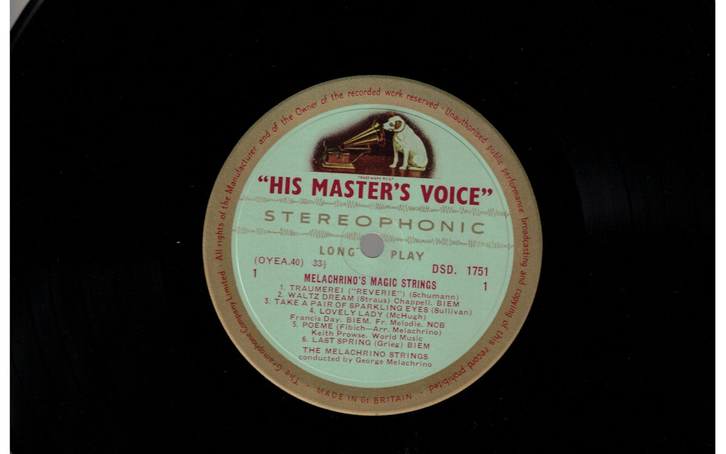 Melachrino Magic Strings - His Master's Voice 1958 Vinyl LP