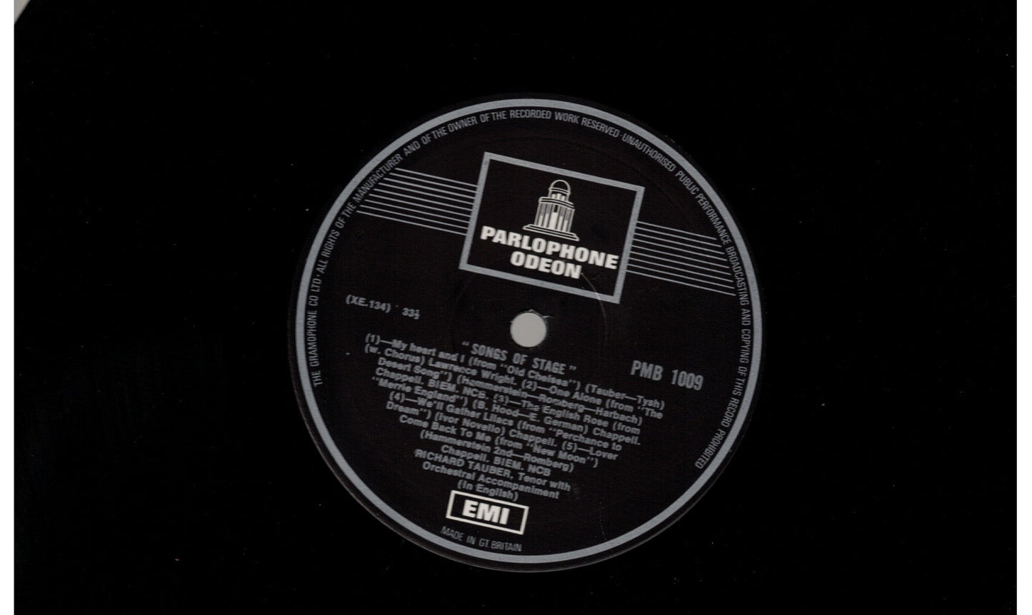 Richard Tauber - Songs Of Stage And Screen - Vintage 10" Vinyl LP