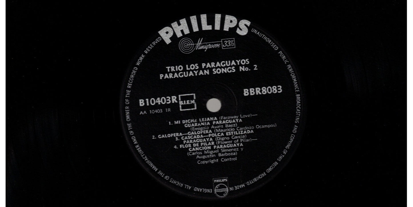 Trio Los Paraguayos - Paraguayan Songs No. 2 - Vintage 1956 10" Vinyl LP