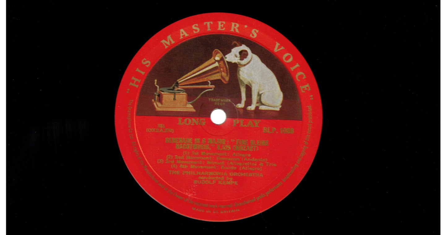 Mozart - Rudolf Kempe Conducting Philharmonia Orchestra - 1956 10" Vinyl LP