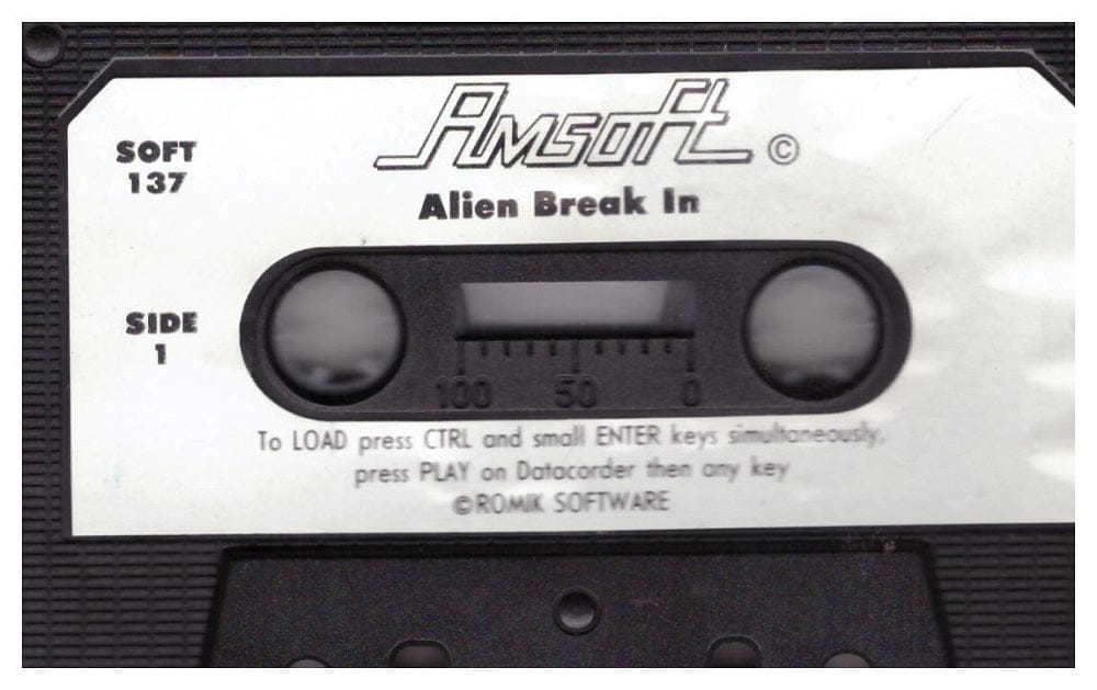 Alien Break In Tape Only for Amstrad CPC from Amsoft (SOFT 137)
