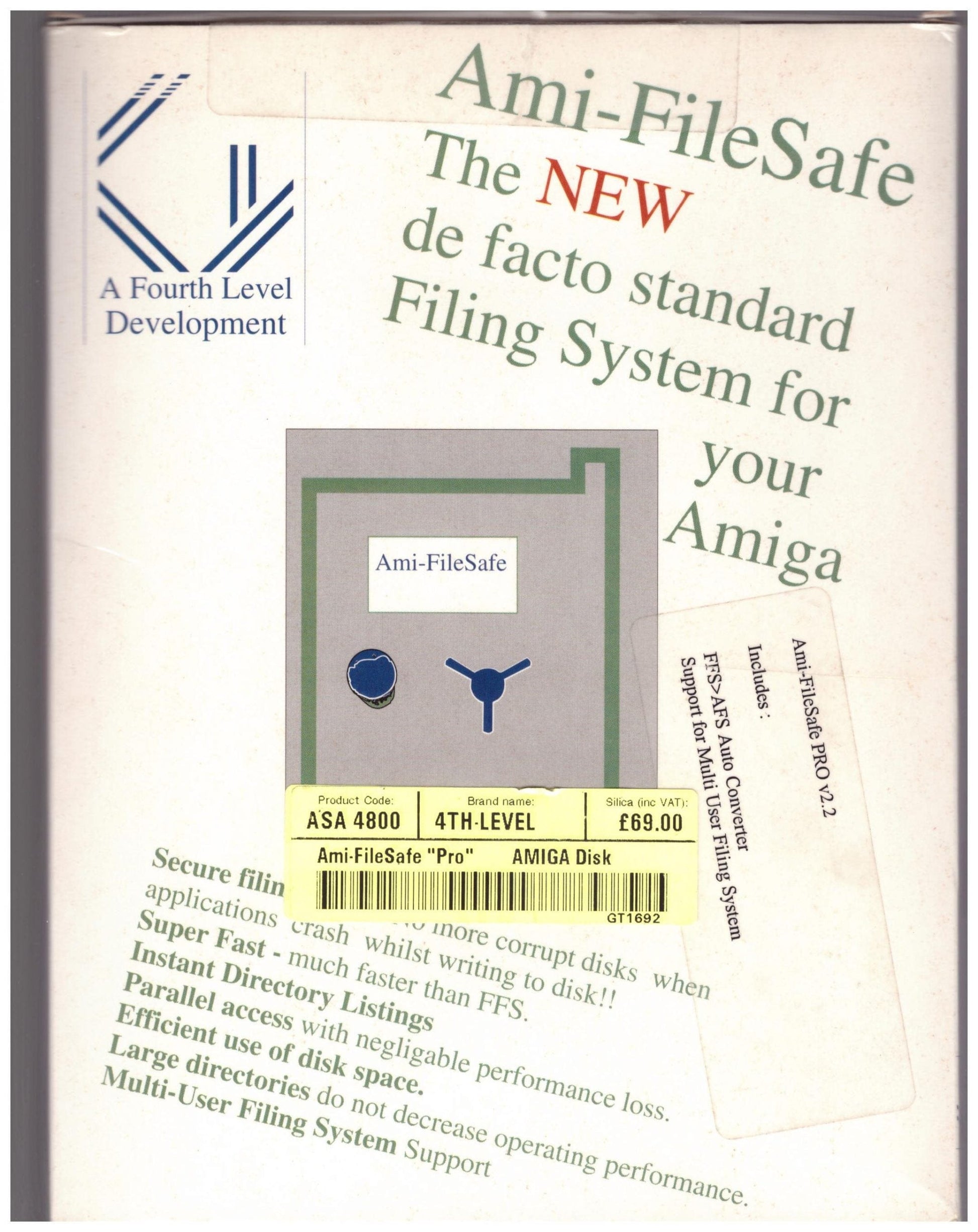 Ami-FileSafe Pro V2.2 for Commodore Amiga from Fourth Level Development