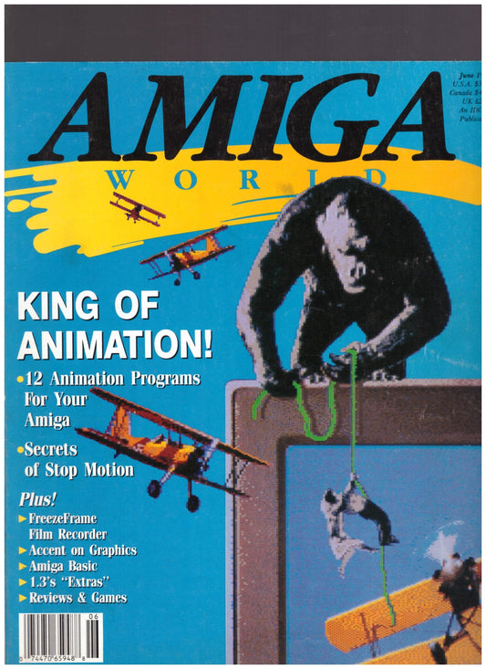 Amiga World Vol. 5 Num. 6 June 1989 magazine featuring retro computing articles and Amiga reviews