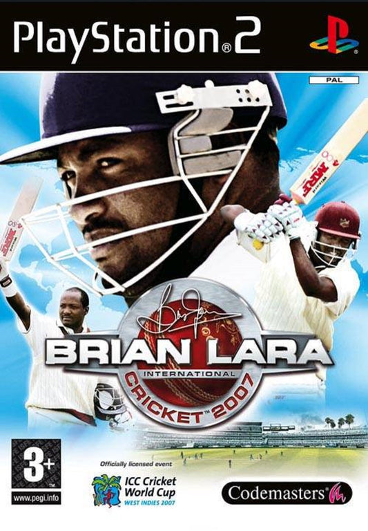 Brian Lara International Cricket 2007 PS2 game, Brian Lara cricket game, retro PS2 cricket game, Codemasters sports game for PS2, PAL version cricket game