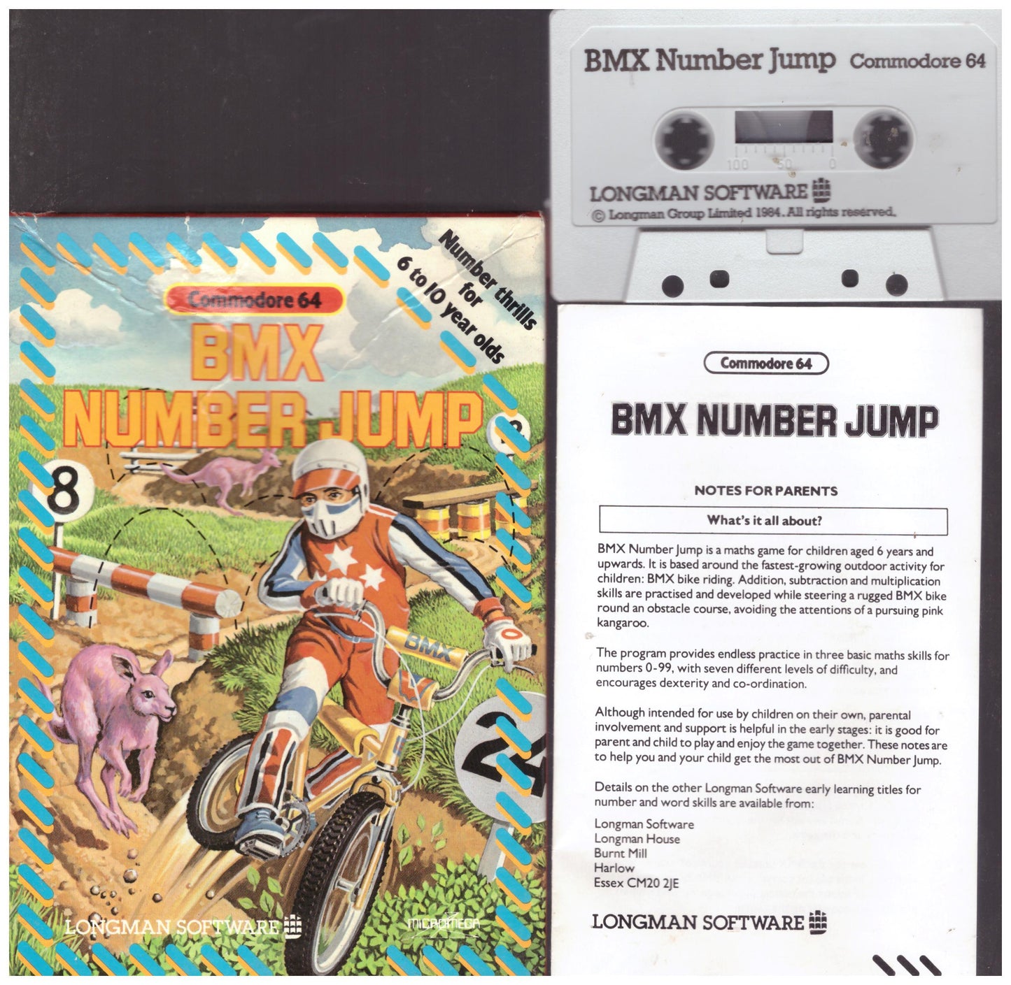 BMX Number Jump for Commodore 64 from Longman Software