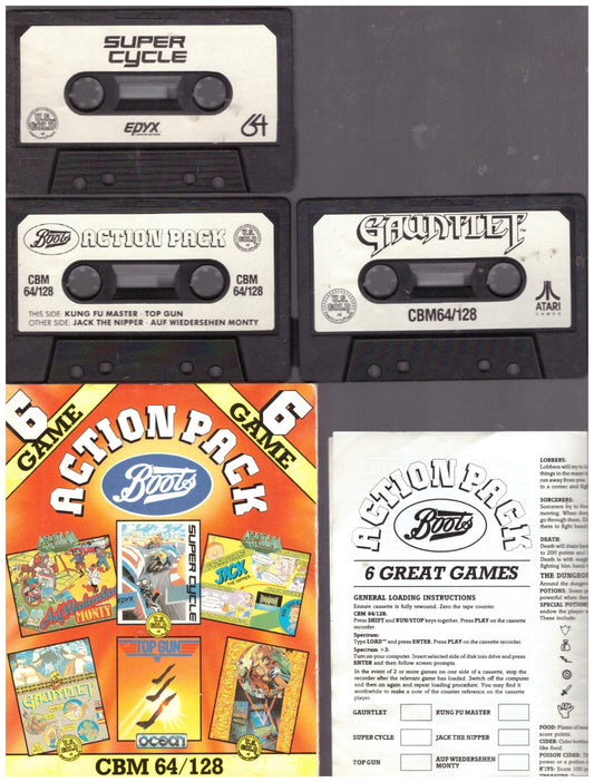Boots Action Pack for Commodore 64 from Boots/U.S. Gold