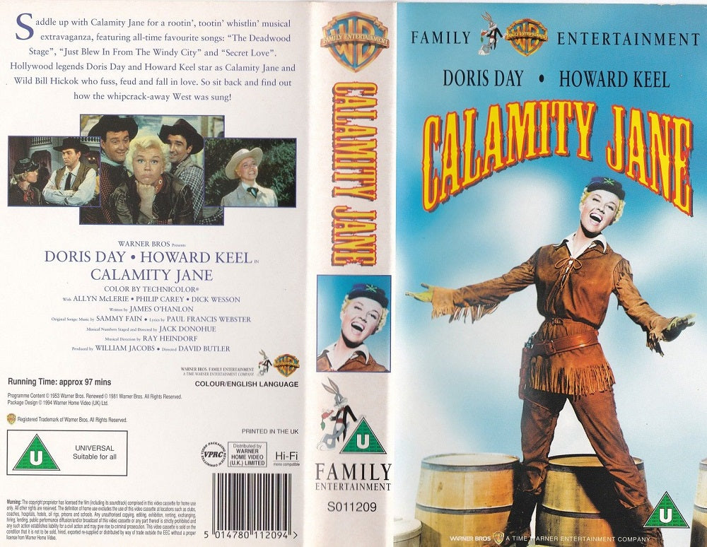Calamity Jane on VHS from Warner Bros (S011209)