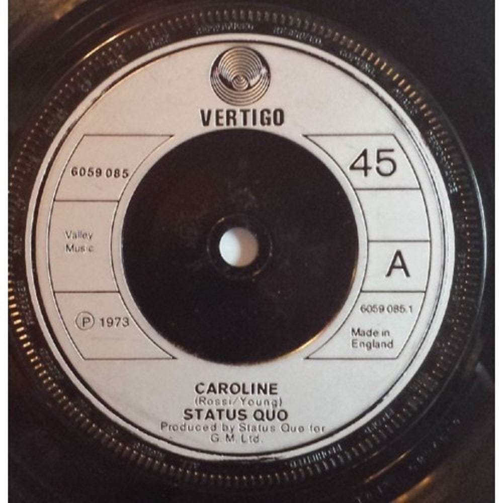 7" 45RPM Caroline/Joanne by Status Quo from Vertigo (6059 085)