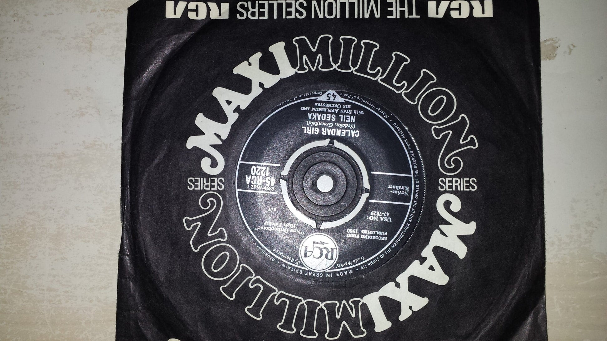 7" 45RPM Calendar Girl/The Same Old Fool by Neil Sedaka from RCA