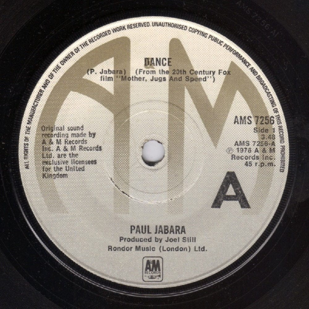 7" 45RPM Dance/Dance (Part II) by Paul Jabara from A&M Records