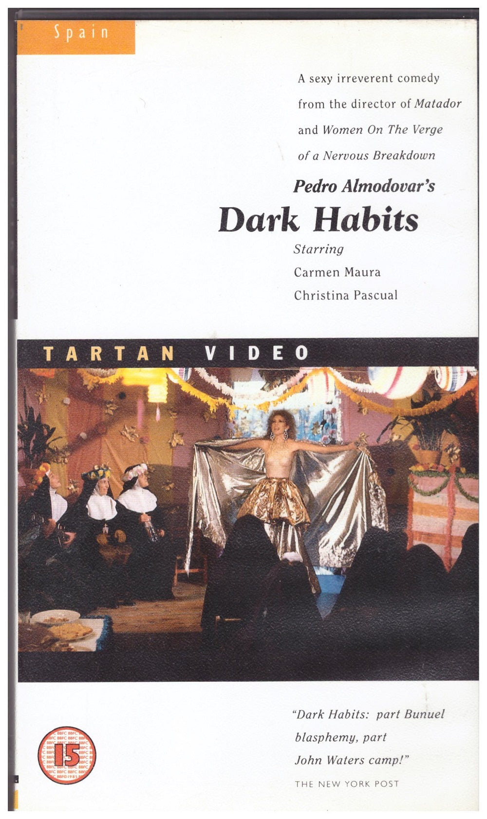Dark Habits on VHS from Tartan Video (TVT 1017)