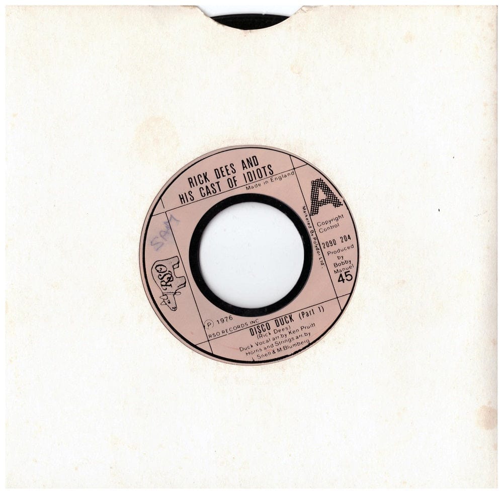 7" 45RPM Disco Duck (Part 1)/Disco Duck (Part 2 Instrumental) by Rick Dees And His Cast Of Idiots from RSO