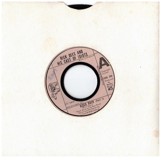 7" 45RPM Disco Duck (Part 1)/Disco Duck (Part 2 Instrumental) by Rick Dees And His Cast Of Idiots from RSO