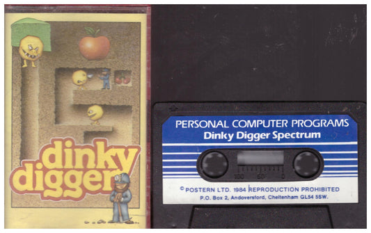Dinky Digger ZX Spectrum game, Dinky Digger retro game, ZX Spectrum maze game, Postern Dinky Digger