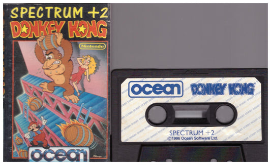 Donkey Kong ZX Spectrum game, Donkey Kong Ocean Software cassette, retro gaming ZX Spectrum, vintage Donkey Kong platformer game