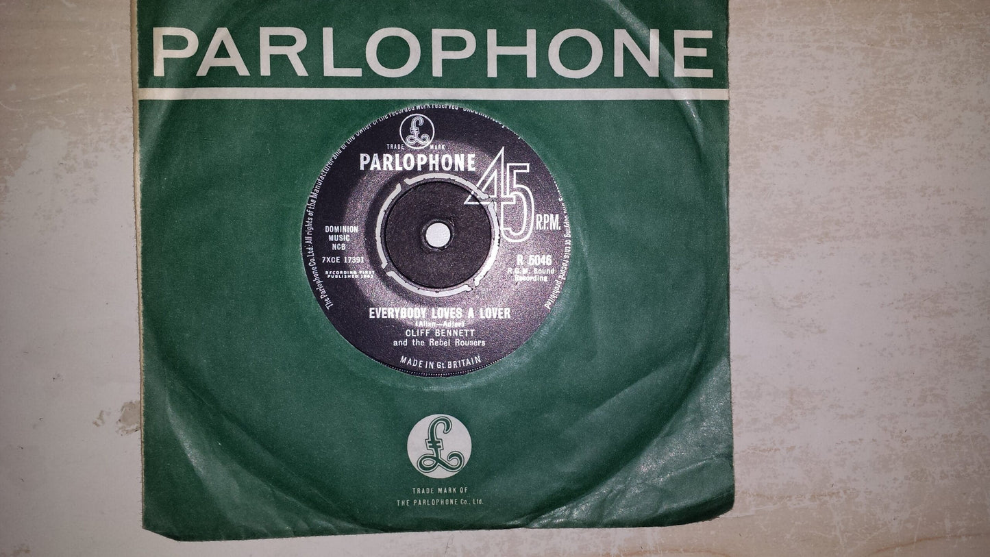 7" 45RPM Everybody Loves A Lover/My Old Stand-By by Cliff Bennett And The Rebel Rousers from Parlophone