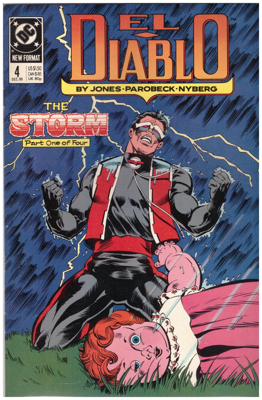 El Diablo #4 (Dec 1989) from DC Comics featuring Rafael Sandoval in action.