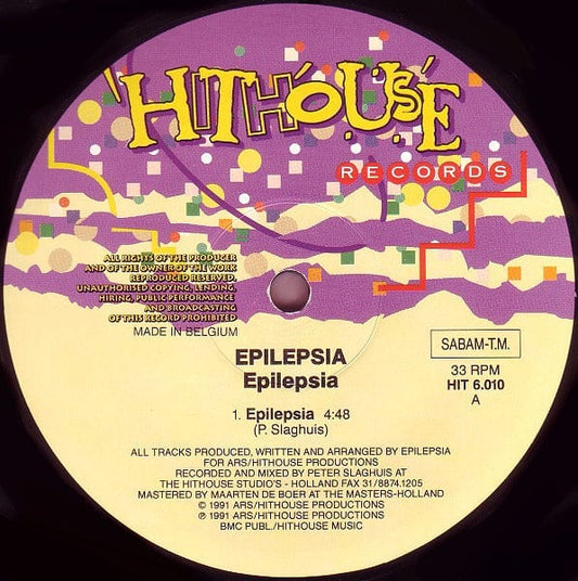 12" 33RPM Epilepsia/Bangin' by Epilepsia from Hithouse Records