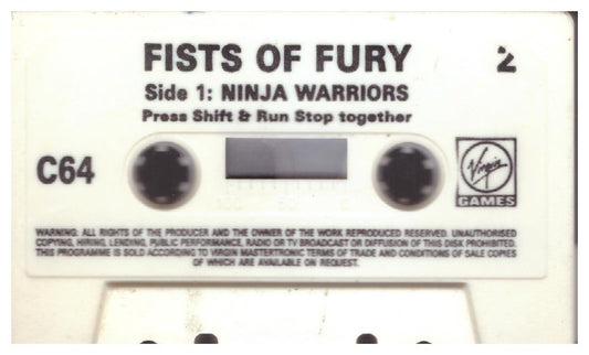 Fists Of Fury Edition 2 Tape 2 Only for Commodore 64 from Virgin Games