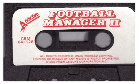 Football Manager II Tape Only for Commodore 64 from Addictive Games