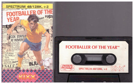 Footballer Of The Year ZX Spectrum game, ZX Spectrum Kixx Football game, Footballer Of The Year cassette for ZX Spectrum