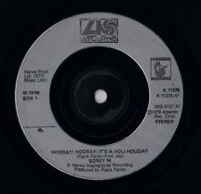 7" 45RPM Hooray! Hooray! It's A Holi-Holiday/Ribbons Of Blue by Boney M from Atlantic