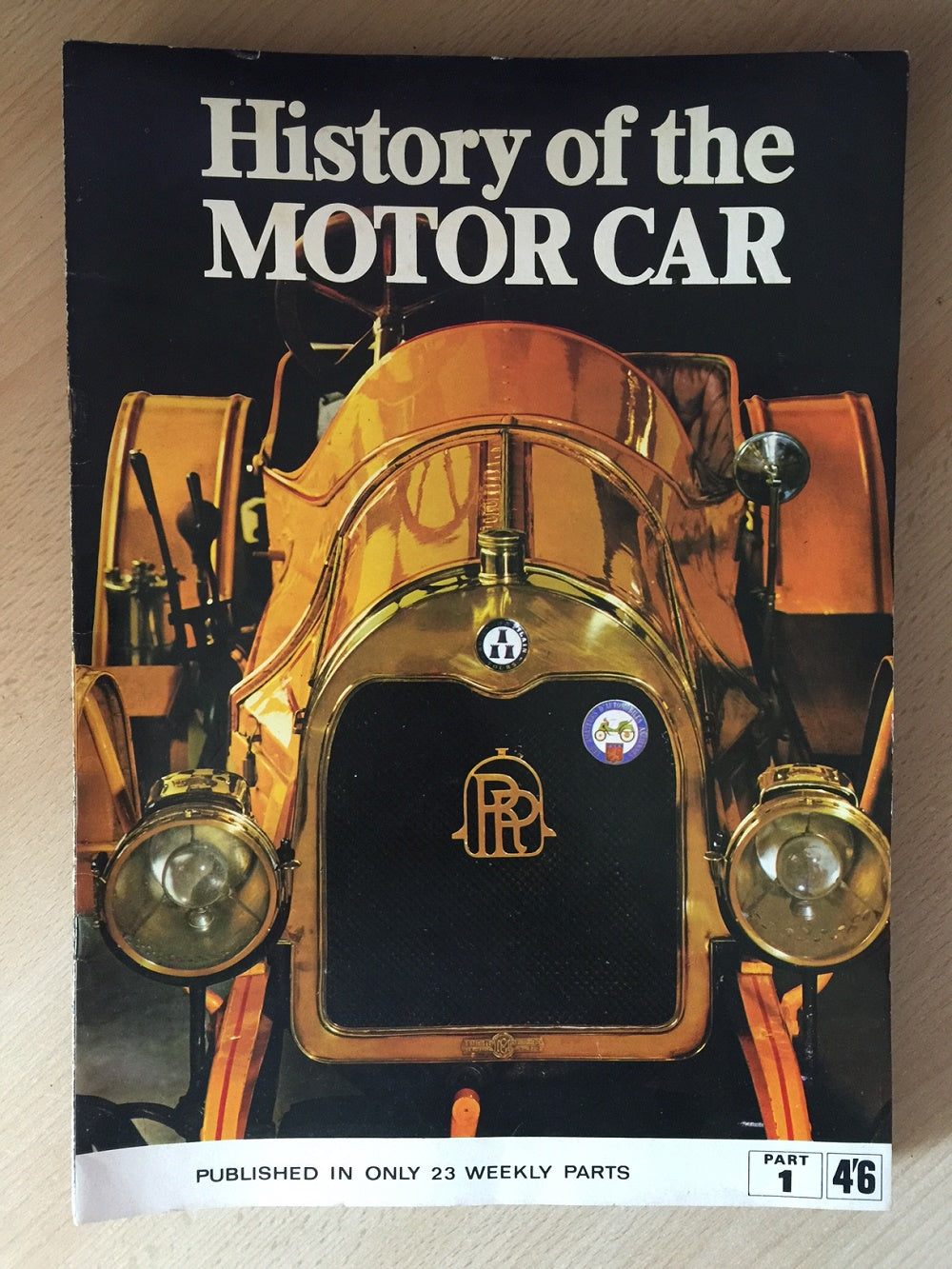History Of The Motor Car Magazines set featuring 15 issues detailing the evolution of automobiles and classic car models.