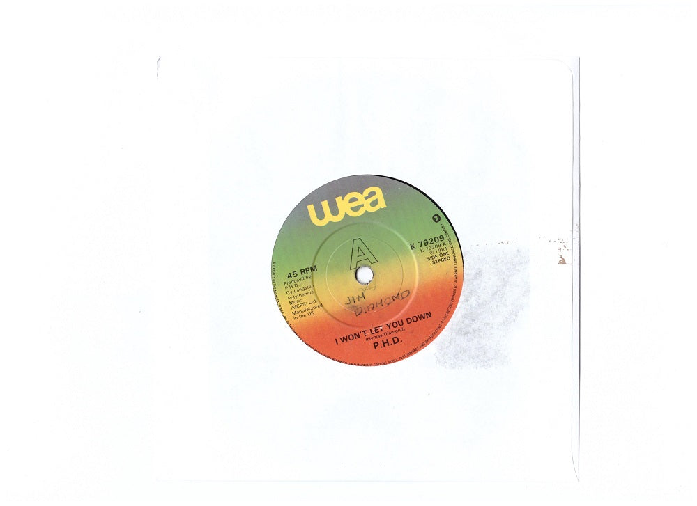 P.H.D I Won't Let You Down 7-inch vinyl single