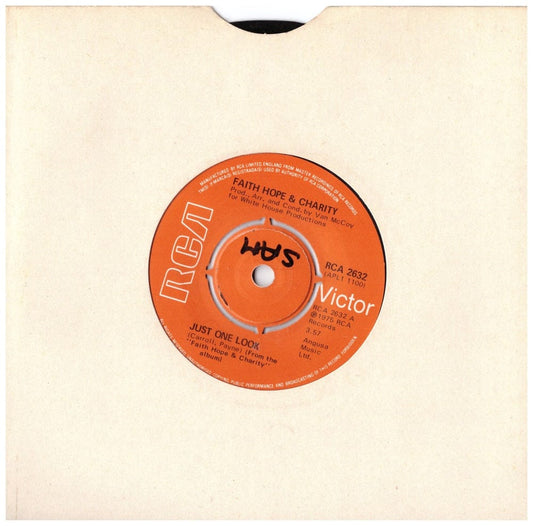 7" 45RPM Just One Look/Disco Dan by Faith Hope & Charity from RCA Victor