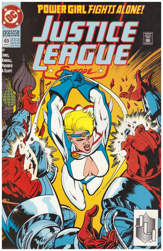 Justice League Europe comic book issue 49 April 1993 DC Comics vintage superhero collectible