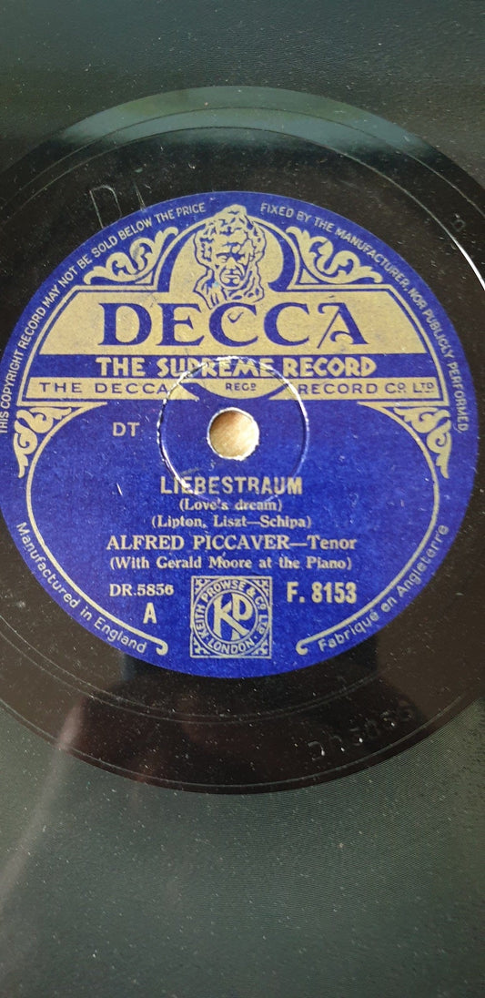 10" 78RPM Liebestraum/The Holy City by Alfred Piccaver from Decca (F.8153)