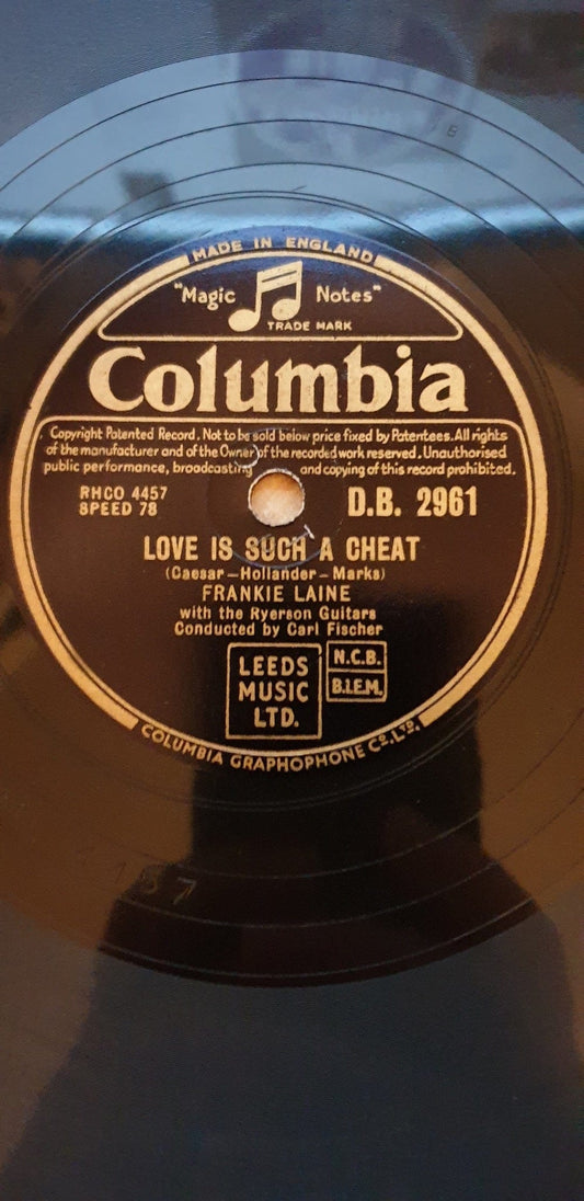 Frankie Laine Jo Stafford Love Is Such A Cheat Columbia 78rpm Record Vintage American Music
