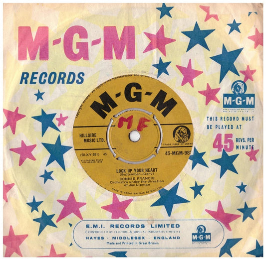 Connie Francis Lock Up Your Heart 7-inch vinyl
