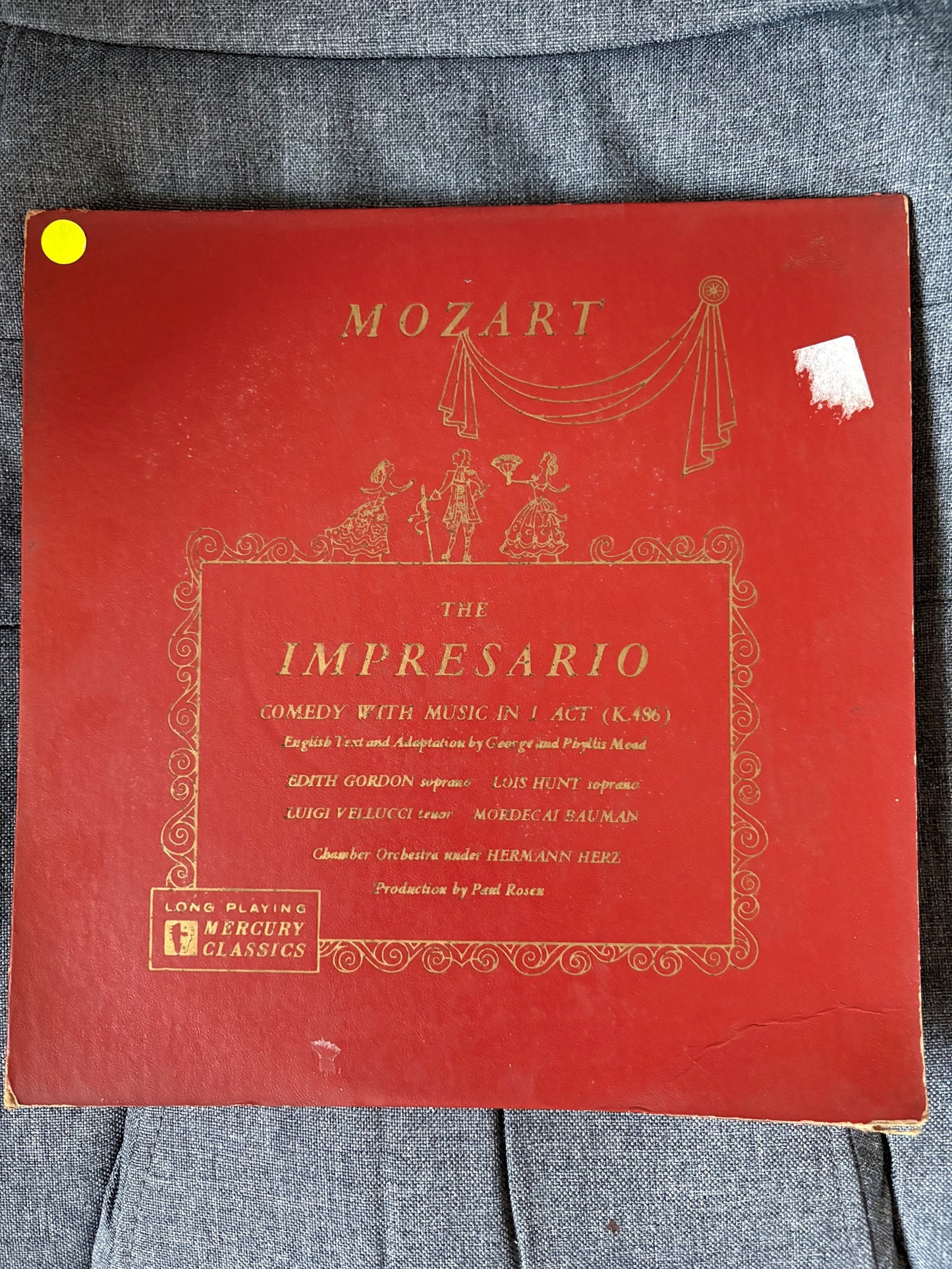 Mozart The Impresario classical ensemble recording Edith Gordon Lois Hunt Luigi Vellucci vintage classical music collection